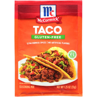 McCormick Taco Seasoning Mix Powder, Less Sodium, No Artificial Flavors, Gluten-Free, 1.25 Ounce (Pack Of 8)