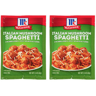 McCormick Spices & Seasonings, Italian-Style, Mushroom-Flavored, Spaghetti Sauce Mix, 1.5 Ounce (Pack Of 2)