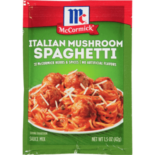 McCormick Spices & Seasonings, Italian-Style, Mushroom-Flavored, Spaghetti Sauce Mix, 1.5 Ounce (Pack Of 24)