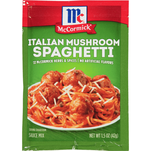 McCormick Spices & Seasonings, Italian-Style, Mushroom-Flavored, Spaghetti Sauce Mix, 1.5 Ounce (Pack Of 1)