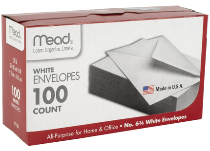 Mead #6 (75100), 3-5/8 X 6.5, Home & office use Envelopes, Color White, 100 Count (Pack Of 6)