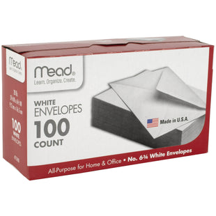 Mead #6 (75100), 3-5/8 X 6.5, Home & office use Envelopes, Color White, 100 Count (Pack Of 6)