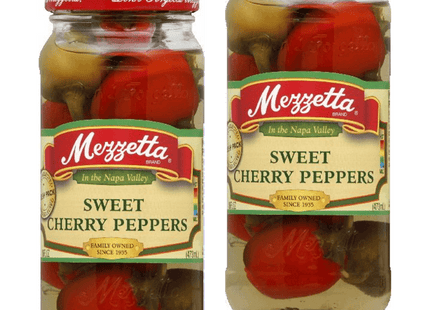 Mezzetta Sweet Cherry Peppers, Mildly Spicy. Kosher, Gluten Free, Keto, Shelf-Stable Glass Jar 16 Ounce (Pack Of 6)