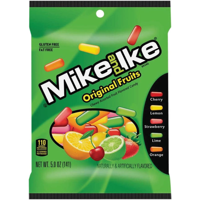 Mike and Ike Original Assorted flavors Fruits Chewy Candy, Classic treat, Theater Box, 5 Ounce (Pack Of 2)