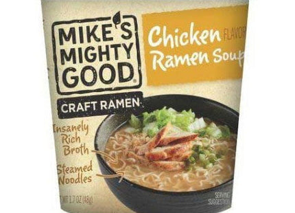 Mike's Mighty Good Ramen Soup, Chicken Noodle Soup, Organic Non-GMO, Instant Ramen Noodles Cups, 1.6 Ounce (Pack Of 1)