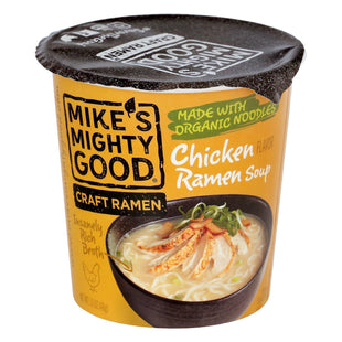 Mike's Mighty Good Ramen Soup, Chicken Noodle Soup, Organic Non-GMO, Instant Ramen Noodles Cups, 1.6 Ounce (Pack Of 24)