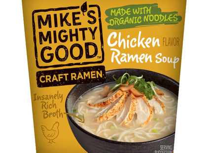 Mike's Mighty Good Ramen Soup, Chicken Noodle Soup, Organic Non-GMO, Instant Ramen Noodles Cups, 1.6 Ounce (Pack Of 1)