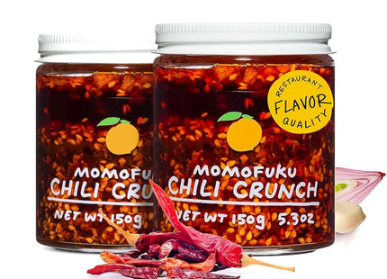 Momofuku Original Chili Oil, Crunchy Garlic, Shallots, Spicy Chili Crisp for Cooking as Sauce or Topping, 5.3 Ounces (Pack Of 3)