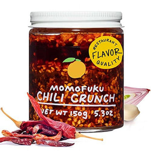 Momofuku Original Chili Oil, Crunchy Garlic, Shallots, Spicy Chili Crisp for Cooking as Sauce or Topping, 5.3 Ounces (Pack Of 6)