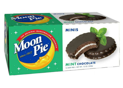 Moonpie Mini Sandwich Mini Cookie, Mint Chocolate Flavor, Rich Dark Chocolate For Decadent Treat, 12 Ounce (Pack Of 4)