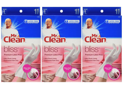 Mr. Clean Premium Latex-Free Gloves Bliss Medium Size 1-Pair (Pack Of 4)