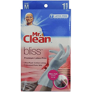 Mr. Clean Premium Latex-Free Gloves Bliss Medium Size 1-Pair (Pack Of 1)