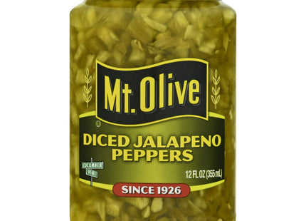 Mt Olive Pickle Diced Jalapeno Pepper, Pickled, Low Calorie, Gluten Free, Fresh Pack, 12 Ounce (Pack Of 2)