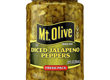 Mt Olive Pickle Diced Jalapeno Pepper, Pickled, Low Calorie, Gluten Free, Fresh Pack, 12 Ounce (Pack Of 2)