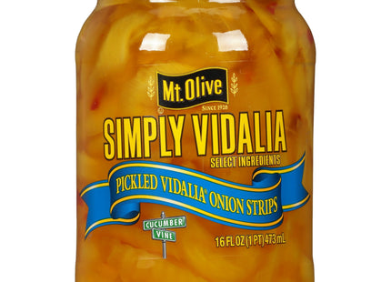 Mt. Olive Simply Vidalia Pickled Onion Strips, No Artificial Color, Kosher, 16 Ounce (Pack Of 4)