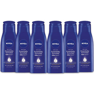 NIVEA Essentially Enriched, Deep Nourishing, Almond Oil Body Lotion, Travel Size 2.5 Fl Ounce (Pack Of 6)