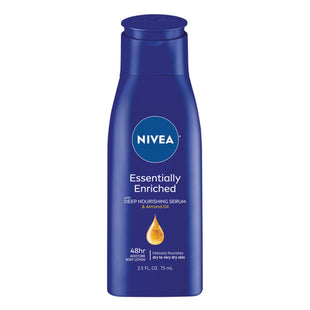 NIVEA Essentially Enriched, Deep Nourishing, Almond Oil Body Lotion, Travel Size 2.5 Fl Ounce (Pack Of 12)