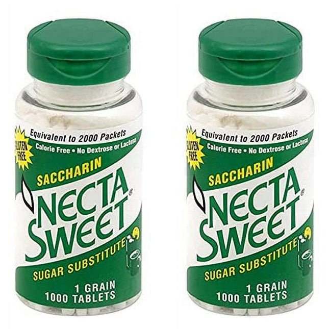 Necta Sweet 1-Grain Saccharin Tablets, Zero-Calorie Sugar Substitutes Tablet, 1000 Count Bottle (Pack Of 2)