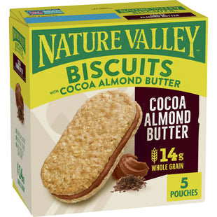 Nature Valley Breakfast Biscuits with Nut Filling, Cocoa Almond Butter, 5-1.35 Oz Total 6.75 ounce (Pack Of 3)