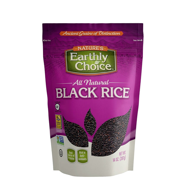 Nature's Earthly Choice All Natural Rice, Whole Grain, Black, 14 Ounce (Pack Of 12)