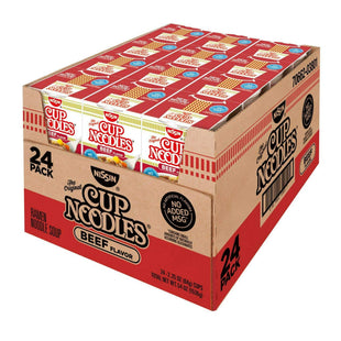 Nissin Cup Noodles, Microwaveable Paper Cups, Beef Flavor, Soup, 2.25 Ounce (Pack Of 24)