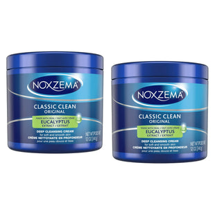 Noxzema Classic Moisturizing Facial Cleanser Cream, With Real Eucalyptus Extract, For All Skin, 12 Ounce (Pack Of 2)