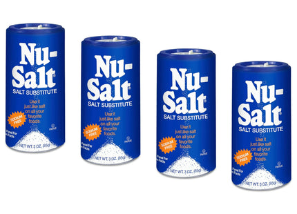 Nu-Salt Sodium-Free Salt Substitute, Contains Potassium Chloride, Table Salt Alternative, 3 Ounce (Pack Of 4)