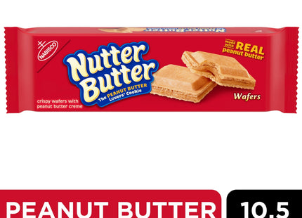 NABISCO Nutter Butter, Peanut Butter Creamy Wafer Cookies, Crunchy Cookies With Smooth Creamy Filling, 10.5 Oz (Pack Of 6)