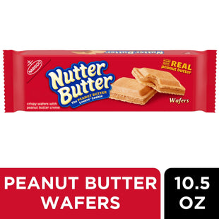 NABISCO Nutter Butter, Peanut Butter Creamy Wafer Cookies, Crunchy Cookies With Smooth Creamy Filling, 10.5 Oz (Pack Of 6)