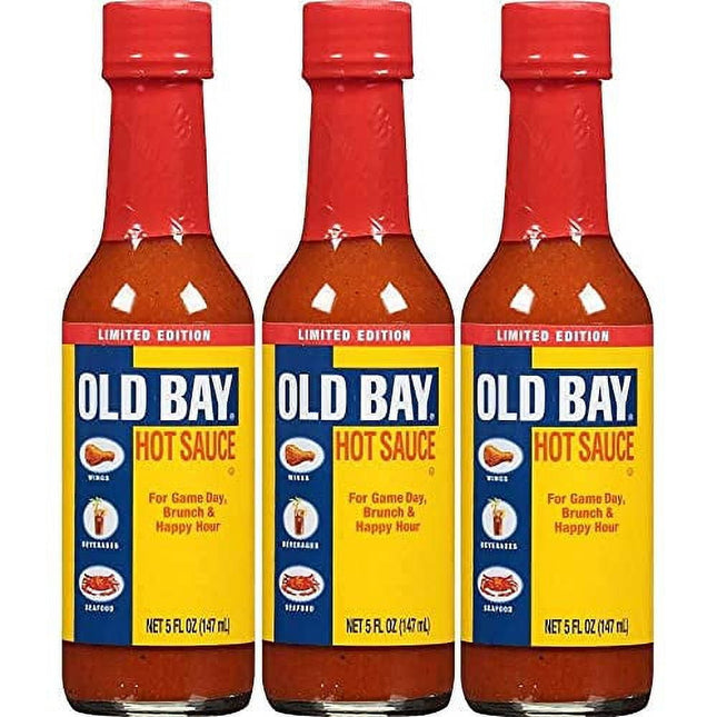 OLD BAY Hot Sauce, Limited Edition, Sauce and Seasoning, Perfect for Tabletop, 5 Ounce (Pack Of 3)