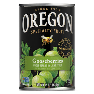 Oregon Fruit Whole berries In Light Syrup, Canned Fruits Product, Gooseberries, 15 Ounces (Pack Of 3)