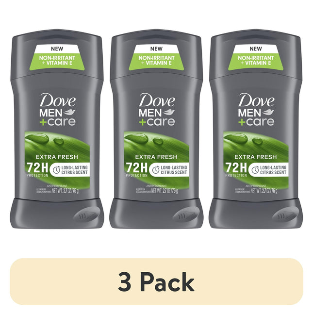 Dove Men+Care Odor Protection, Long Lasting Antiperspirant Deodorant Stick, Extra Fresh, 3 Ounce (Pack Of 3)