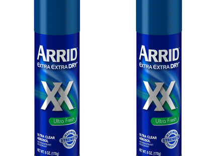 Arrid XX Extra Extra Dry, Ultra Clear, Antiperspirant Deodorant, Ultra Fresh, Aerosol Spray, 6 Ounce (Pack Of 2)