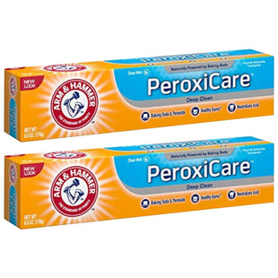 Arm & Hammer Baking Soda & Peroxide Toothpaste, Tartar Control, Deep Clean, Fresh Mint 6 Ounce (Pack Of 2)