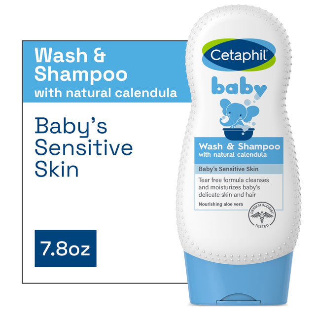 Cetaphil Shampoo and Body Wash with Organic Calendula, for Kids  Tear Free, Soap Free, 7.8 Ounce (Pack Of 1)