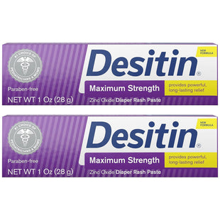 Desitin Diaper Rash Ointment Maximum Strength Original Zinc Oxide Paste 1 Oz (Pack Of 2)