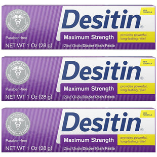 Desitin Diaper Rash Ointment Maximum Strength Original Zinc Oxide Paste 1 Oz (Pack Of 3)