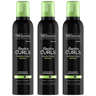 TRESemme Curl Care Flawless Curls Hair Mousse,  Coconut and Avocado Oil, Extra Hold Hair Spray, 10.5 Ounce (Pack Of 3)