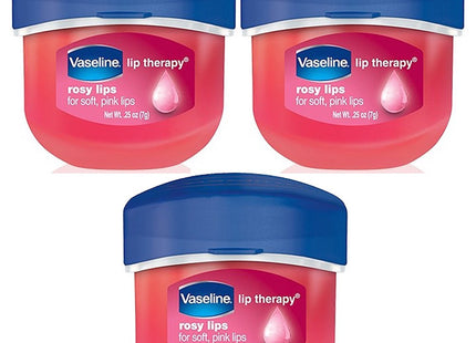 Vaseline Lip Therapy Rosy Lips Lip Treatment Balm Ointment Tinted Pink 0.25 Ounce Jar (Pack Of 9)