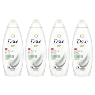 Dove Beauty Purifying Detox Deep Cleanse & Skin Renewal, Green Clay Nourishing, Body Wash 22 Fl Ounce (Pack Of 3)