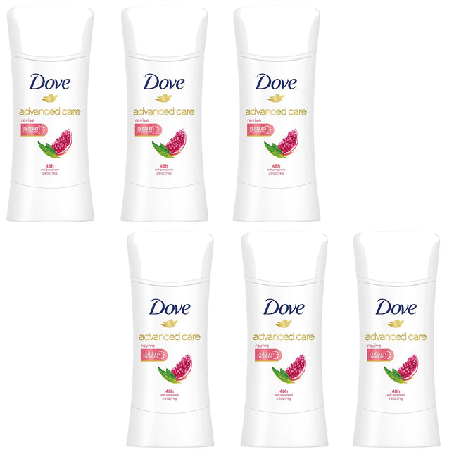 Dove Advanced Care, Antiperspirant Deodorant Stick, Pro-Ceramide, Nutrium Moisture, Revive 2.6 Oz (Pack Of 6)