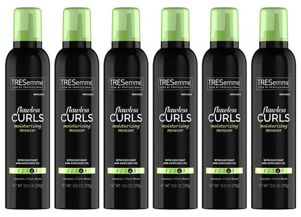 TRESemme Curl Care Flawless Curls Hair Mousse,  Coconut and Avocado Oil, Extra Hold Hair Spray, 10.5 Ounce (Pack Of 6)