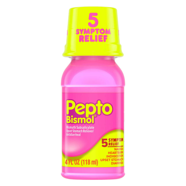 Pepto Bismol Liquid, for Upset Stomach and Diarrhea, 5 Symptom, Fast Relief, Original Flavor, 4 Ounce (Pack Of 1)