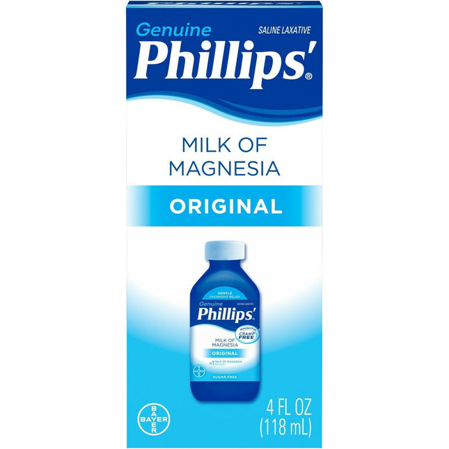 Phillips Milk of Magnesia, Gentle Relief Liquid Magnesium Laxative, Original 4 Fl Oz (Pack Of 1)