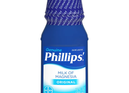 Phillips Milk of Magnesia Liquid Magnesium Laxative & Antacid Original 12 Ounce (Pack Of 4)