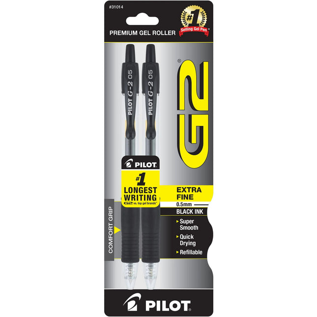 Pilot G2 Retractable Premium Gel Ink, Rollerball Pens, Fine Point Type, Point Si, 0.5 mm 2 Count (Pack Of 5)