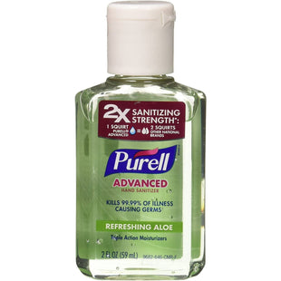 Purell Advanced Hand Sanitizer Soothing Gel,  Advanced Refreshing Aloe, 2 Ounce (Pack Of 9)