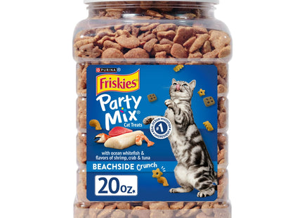 Purina Friskies Facilities Cat Treats, Party Mix Beachside Crunch Snacks, 20 Ounce (Pack Of 3)