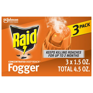 Raid Concentrated Deep Reach Fogger Insecticide, Household Insect Killer, 1.5 Ounce, Each 3 Cans (Pack Of 24)