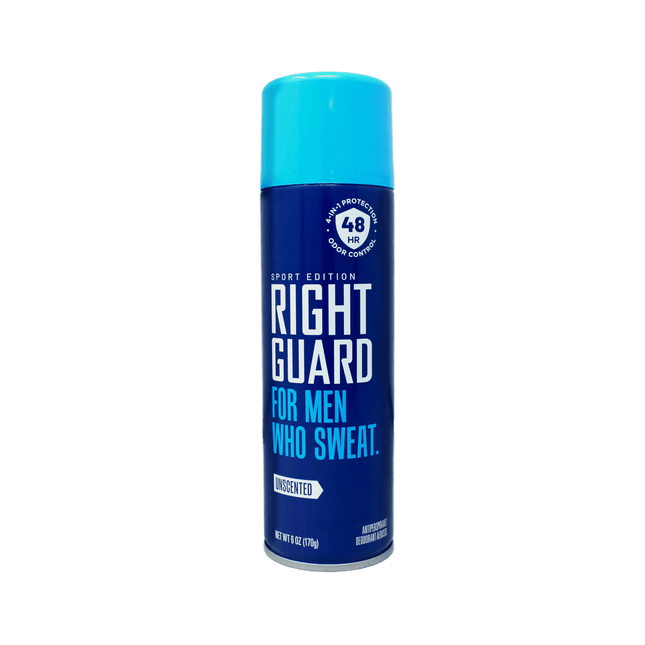 Right Guard Sport Antiperspirant Deodorant, 3D Odor Defense, Aerosol Spray, Unscented 6 Ounce (Pack Of 7)